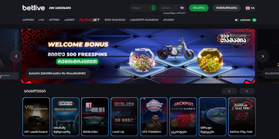 Prévia do site de Betlive.com