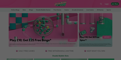 Double Bubble Bingo websted forhåndsvisning