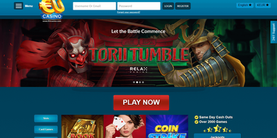 EUcasino websted forhåndsvisning